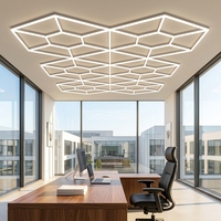 Panneau lumineux LED hexagonal, panneau lumineux de plafond pour bureau, salle de conférence, salle de réunion, salle de conseil, salle d'exposition, studio, atelier