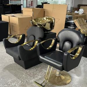 Ensemble de mobilier de salon de beauté Zxm Black Gold, bac de coiffure, équipement de salon de coiffure, chaise de coiffure, bol à shampooing - Product Image 6