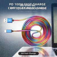 Kabel USB ke Type-C 1m PD 15W 5A/6A Pengisian Cepat dengan Konduktor Tembaga Murni dan Selubung Kulit PU untuk Komputer