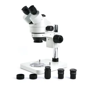 Microscope trinoculaire stéréo 3.5X-90X avec caméra numérique 2MP oculaires électroniques