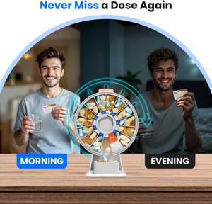 Daviky เครื่องจ่ายยาพลาสติกแบบตั้งบนผนังใช้ได้14วันทุกสัปดาห์ออกแบบโมเดล A-276สำหรับยา - Product Image 6