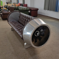 Canapé industriel rétro style loft avec design moteur d'avion pour salon, chambre, salle à manger et villa aviateur