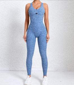 Tuta intera da <span class=keywords><strong>donna</strong></span> regolabile senza schienale, imbottita, per allenamento e fitness, con effetto arricciato - Product Image 3