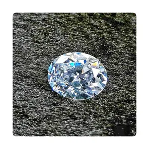 Unique synthetic white cz gemstone oval cut loose cubic zirconia stones for Jewelry making