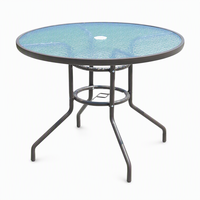 Table d'appoint en verre trempé texturé avec structure en tube métallique, 60/80 x 71 cm