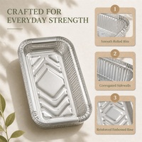 Contenants alimentaires en aluminium recyclable avec logo personnalisé, plateaux de cuisson antiadhésifs pour la restauration et le stockage