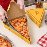 Boîtes à pizza triangulaires personnalisées imprimées en carton pour une seule part, idéales pour la restauration de rue et les plats à emporter