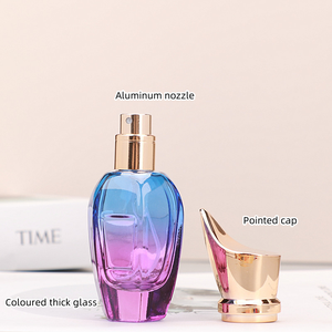 Factory Direct Sales 30ml 50ml spitze Kappe Farbe Dickes Glas Parfüm Sprüh flasche, wiederholbarer Grund - Product Image 3
