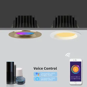 Downlight inteligente LED SSA 3cct tuya RGB control inteligente de voz regulable impermeable antideslumbrante sala de estar hogar atmósfera Luz