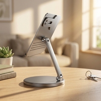 Support de tablette en aluminium FEIXIANG, base pivotante à 360 degrés, support de bureau pliable en métal avec support magnétique pour téléphone, bureau 2026