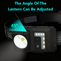 Lampe frontale LED industrielle super lumineuse et durable avec détecteur de mouvement, rechargeable, mains libres, double lumière COB, IP44, portée 100-199M, vente en gros