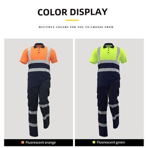 Chemises polo de travail à <span class=keywords><strong>s</strong></span>échage rapide pour l'été, pantalons de travail en coton, bandes réfléchissantes, vêtements de travail fluorescents personnalisé<span class=keywords><strong>s</strong></span>, uniformes - Product Image 3
