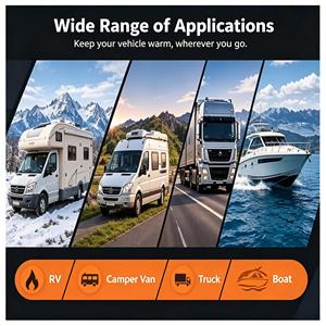 Chauffe-eau diesel Winfull 12V 6KW avec thermostat à commande à distance via application mobile bidirectionnelle, écran LCD, WFW6003, certifié CE - Product Image 4