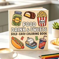 Livre de coloriage mignon en forme de nourriture, couverture rigide, 48 pages, pour soulager le stress, livre de dessin personnalisé, impression sur mesure, disponible pour enfants, OEM ODM