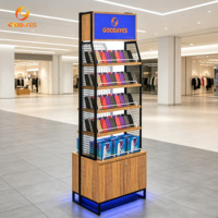 Vitrine murale de présentation pour téléphones portables en bois verrouillable avec éclairage LED pour magasin de téléphonie mobile