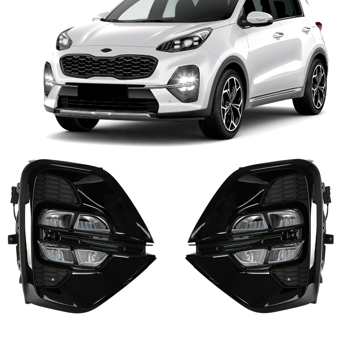 Дневные ходовые огни DRL, Автомобильные светодиодные противотуманные лампы, беспроводные дневные ходовые светодиодные фары для KIA Sportage 2019 2020 2021 2022