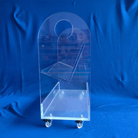 Bibliothèque et chariot en acrylique de qualité supérieure Étagère transparente avec roulettes Lucite Perspex Chariot à livres roulants pour chambre d'enfant
