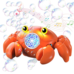 ITTL Outdoor Cartoon Crab Shaped Plastic Automatic Crawling <b>Bubble</b> Maker with Cool Light & Music for <b>Kids</b> - Product Image 1