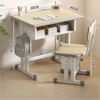 Ensemble de salle de classe à hauteur réglable pour un seul étudiant bureau et chaise en métal pour l'école primaire à prix économique