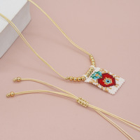 Kalung Bohemian Go2boho dengan Manik-manik Emas untuk Wanita, Liontin, Perhiasan Tenun Tangan Berwarna-warni, Hadiah, Perhiasan Mode, Kalung Manik Miyuki