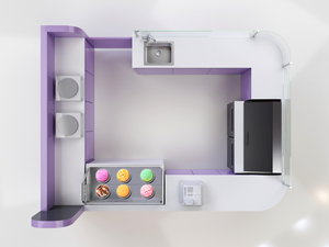 Tím ngọt ngào thực phẩm kiosk hiện đại Mall phổ biến Waffle tủ trưng bày cá tính nhu cầu tùy chỉnh <span class=keywords><strong>Pancake</strong></span> đứng - Product Image 6