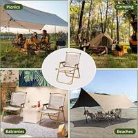 Chaise portable Kermit en aluminium, bois et tissu Oxford, durable, pliable, écologique, légère, pour les activités de plein air, la randonnée et le camping