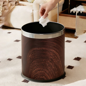 Round Trash Can Cylindrical 4.4kg Indoor Living Room Kitchen Bathroom Use - Product Image 1
