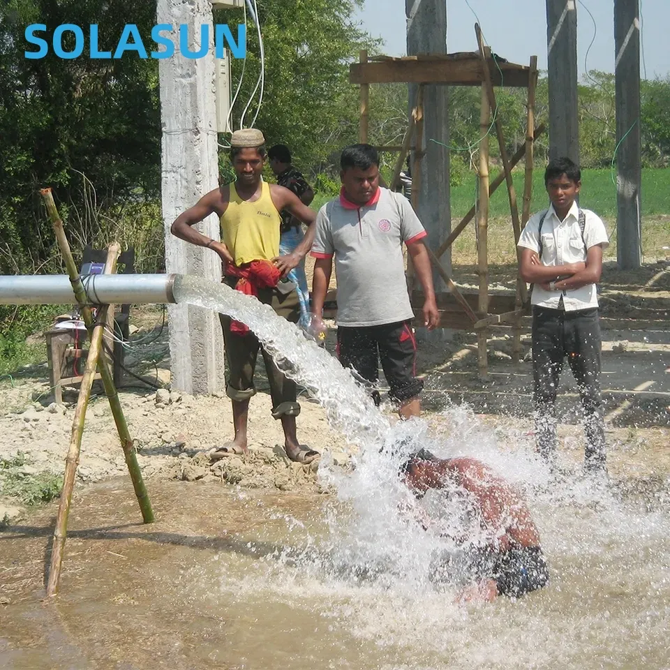 SOLASUN Bombas de agua sumergibles solares Sistema de bombeo 3 pulgadas 2Hp Eléctrico AC 220V DC 300V con 3 años de garantía