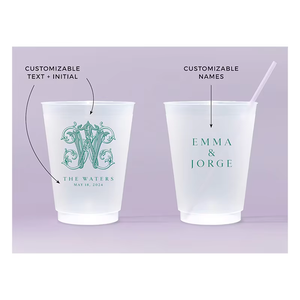 Vasos Personalizados Esmerilados para Recepción de Bodas, Pedidos al por Mayor, Impresión Personalizada, Recuerdos de Plástico Reutilizables - Product Image 4