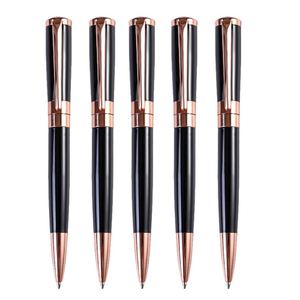 Luxury Rose Gold <b>Ballpoint</b> <b>Pen</b>, Black Metal Retractable Ball <b>Pen</b>, Custom Logo Engraved Executive <b>Pen</b> for Office, Business, Gift - Product Image 1