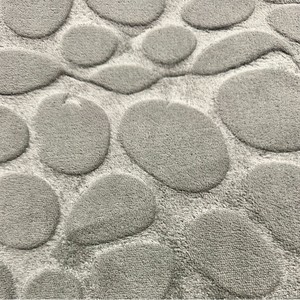 Ensemble de tapis de salle de bain Cangming en polaire corail gaufré, épais et absorbant, avec housse de siège de toilette et tapis de sol, design moderne et simple - Product Image 4