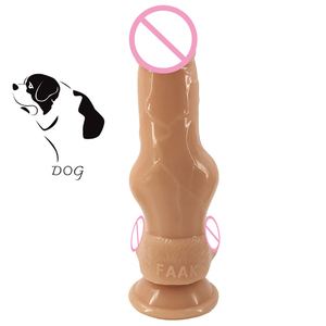 8.19 Inch Silicone <strong>Animal</strong> Dildo Dog Penis with Suction Cup Elastic Tapered Head Knot Canine Dog Dildos for Men - Product Image 3