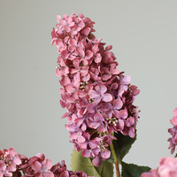 BL-8359 Hortensia Artificiel Long Européen, Fleurs Artificielles Brodées pour Décoration de Mariage, Hortensia à Tige Unique