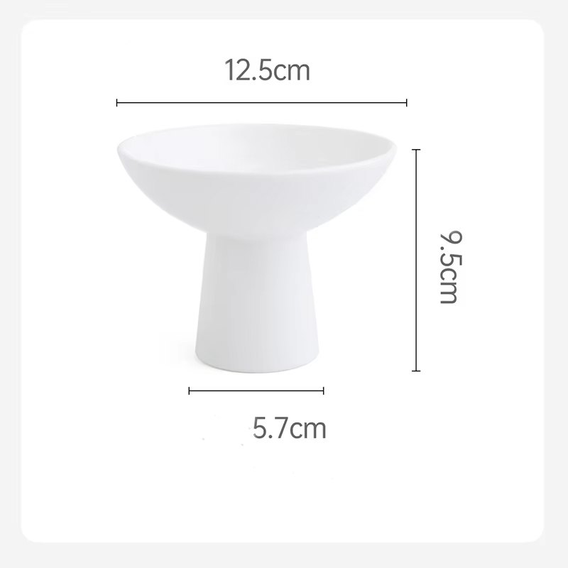 White 5-inch tall court bowl