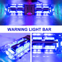 Barre lumineuse d'avertissement LED bleue de 47 pouces 12V avec sirène et haut-parleur