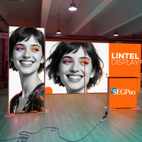Stand d'exposition modulaire en tissu LED portable en PVC/aluminium, conception personnalisée, caissons lumineux pour salons professionnels