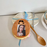 Porte-cartes photo en peluche Kawaii Fish Rice Ball, étui de protection pour carte de bus, sac pendentif, papeterie