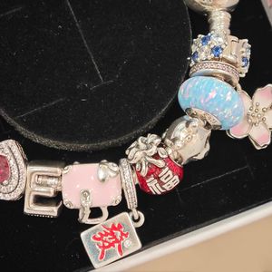 Pulsera <span class=keywords><strong>de</strong></span> Plata 925 con Circonitas, Diseño <span class=keywords><strong>de</strong></span> Donut Rosa, para Mujer, <span class=keywords><strong>de</strong></span> Alta Gama, con Cuentas DIY, Regalo para Fiesta - Product Image 4