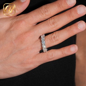 Anillo de Eternidad de Plata de Ley 925 con Diamantes Cultivados en Laboratorio, Corte Redondo, Bajo MOQ, Anillo Completo para Mujer, Venta Directa de Fábrica - Product Image 5