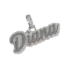 Collar de Hip Hop con Incrustaciones de Moissanita VVS, Chapado en Plata de Ley, con Certificado GRA, Colgante con Nombre, Precio al por Mayor - Product Image 4