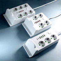Multiprise USB avec charge sans fil, câble d'extension de 2 m, 10 A, conçue pour l'Indonésie et la Russie