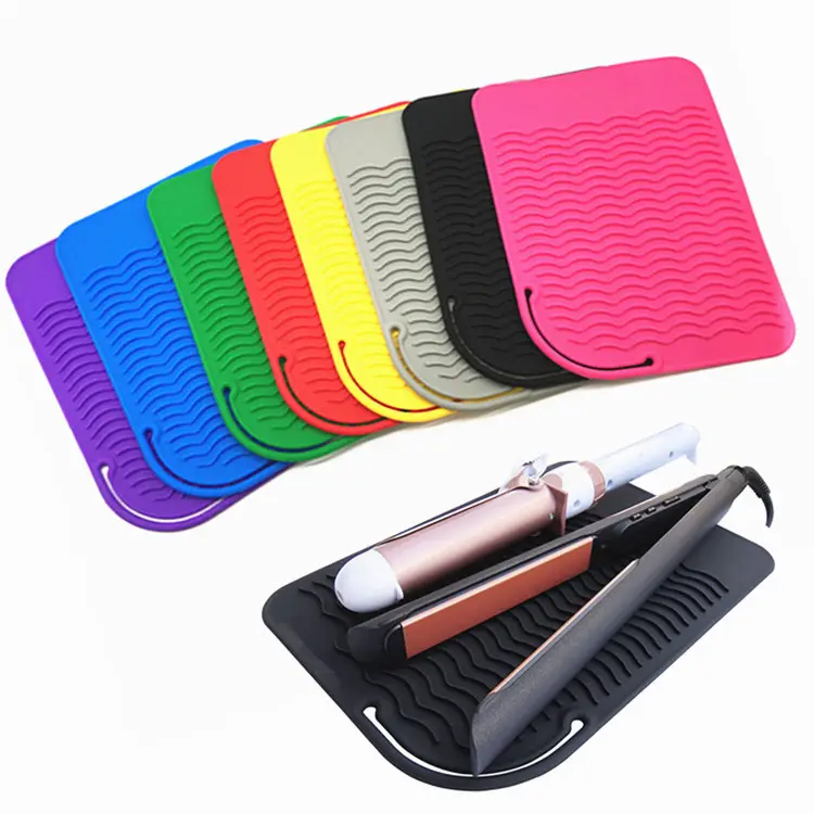 Hot Sale Anti-Heat Silicone Hair Irons Mats , Curling Iron Mats Waver/Straightener Protectable Hair Tools