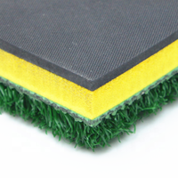Tapis de golf BLG Y105B jaune en caoutchouc dur pour entraînement de swing et de frappe, 1500x1500mm, 30mm d'épaisseur, 28kg