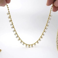 Collier chaîne de perles étoilées en diamant pour femme, style coréen, polyvalent, pour mariage, vente en gros, idéal pour le dropshipping