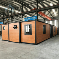 Maison conteneur extensible de luxe décorée, norme australienne 1A, préfabriquée et modulaire, pour usage polyvalent comme chambre d'hôtes dans la cour.