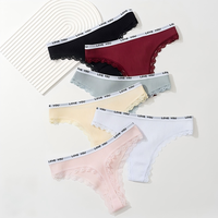 Culottes fines en nylon pour filles, taille basse, en coton, string, avec dentelle, sexy, taille unique, taille tricotée, vente en gros