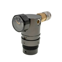 Valve HPA filetée noire en alliage d'aluminium réglable et rotative pour tuyau de régulateur, pression 60~180 psi, pour accessoires