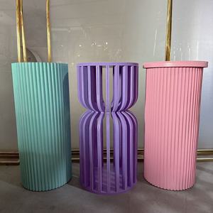 PVC 핑크 화이트 퍼플 다른 색상 꽃 스탠드 주각 기둥 디스플레이 케이크 테이블 스탠드 아기 샤워 뜨거운 공기 풍선 장식 - Product Image 1