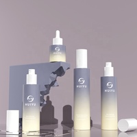 Emballage de Luxe pour Soins de la Peau en Verre Dépoli Clair 30ml 40ml 50ml 60ml 80ml, Contenants Cosmétiques, Flacon Pompe à Lotion en Verre avec Compte-gouttes