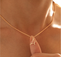 Collar con Colgante de Letra Personalizada, Moderno y Bonito, de Acero Inoxidable, Chapado en Oro de 18k, Minimalista, para el Día de San Valentín